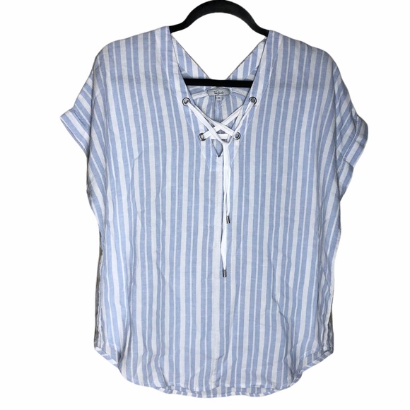 RAILS JERI BLUE WHITE HOLLAND STRIPES SHIRT SIZE M - Picture 3 of 6